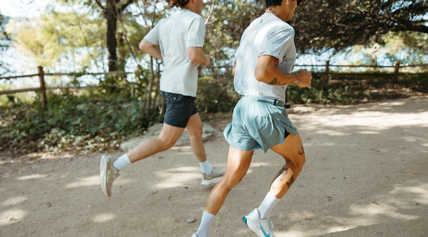 Two men jogging