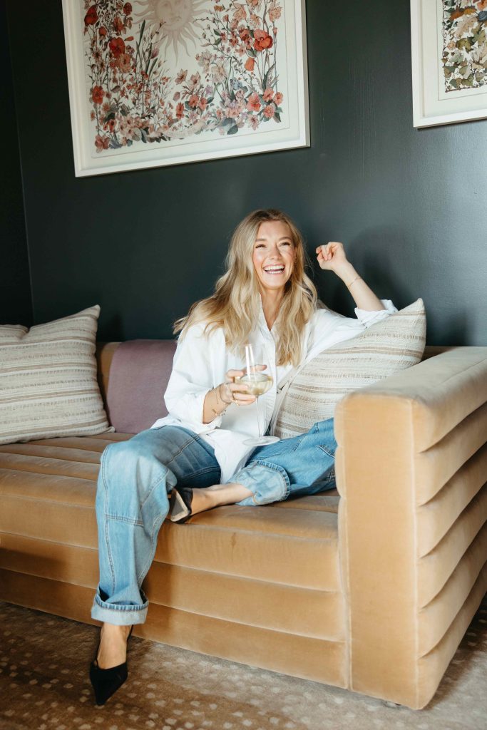Girl relaxing on a couch