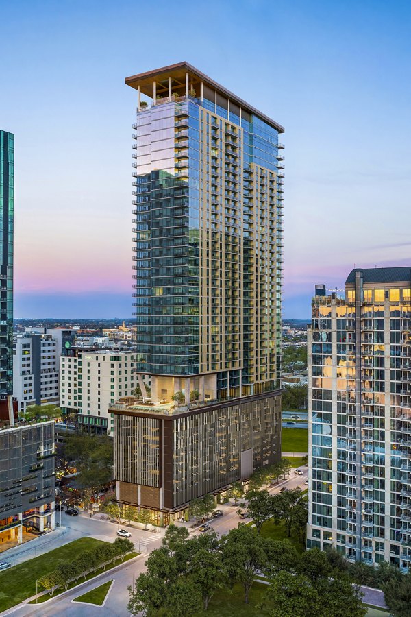 Exterior view of 700 River in downtown Austin