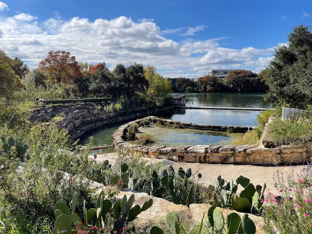 Walkway to the lake at Town Lake's Waller Beach