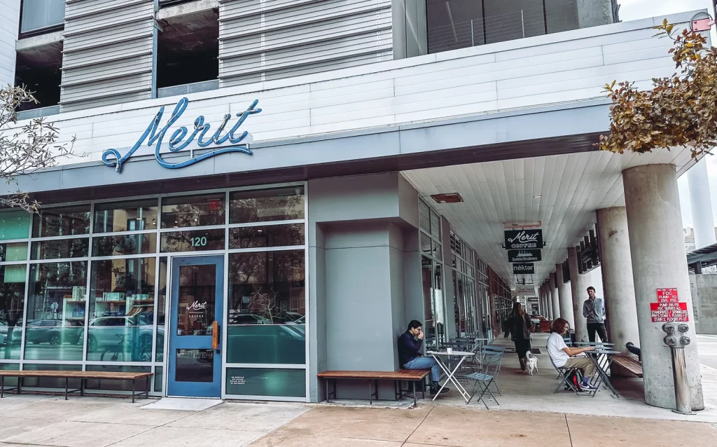 Exterior view of Merit Coffee Shop
