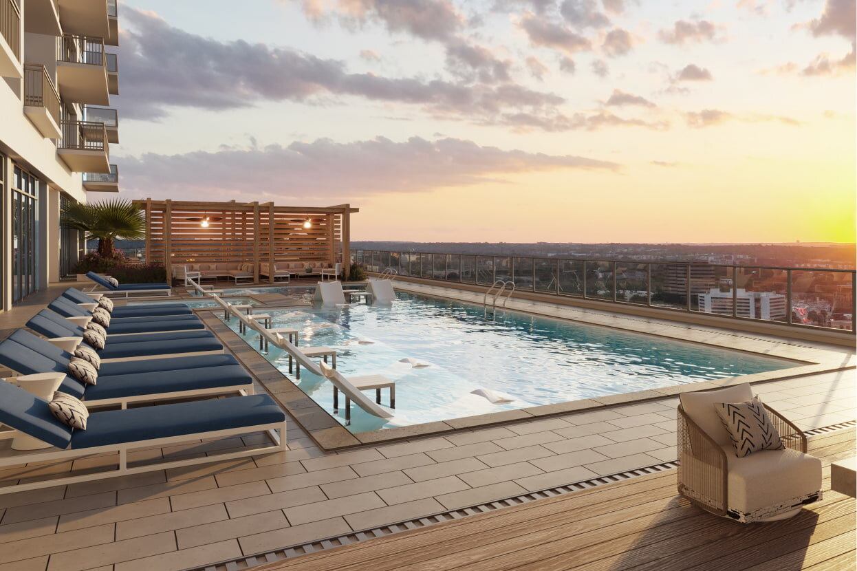 The Quincy's rooftop pool
