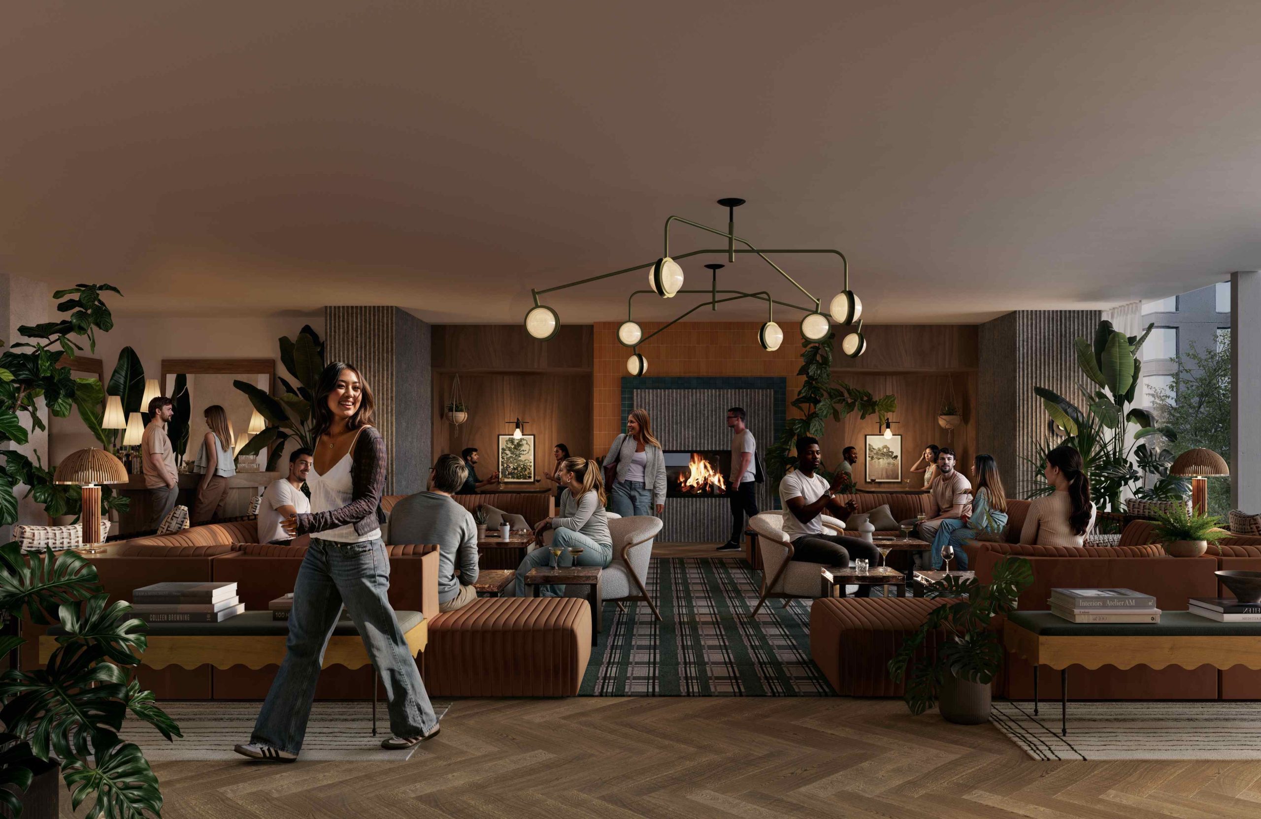Paseo's lounge on the second floor