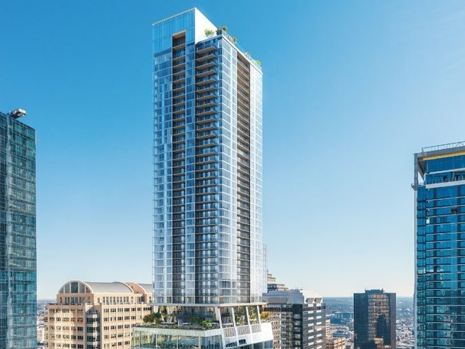 Exterior view of ATX Tower in downtown Austin