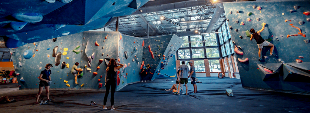 Image of climbing walls at Austin Bouldering Project