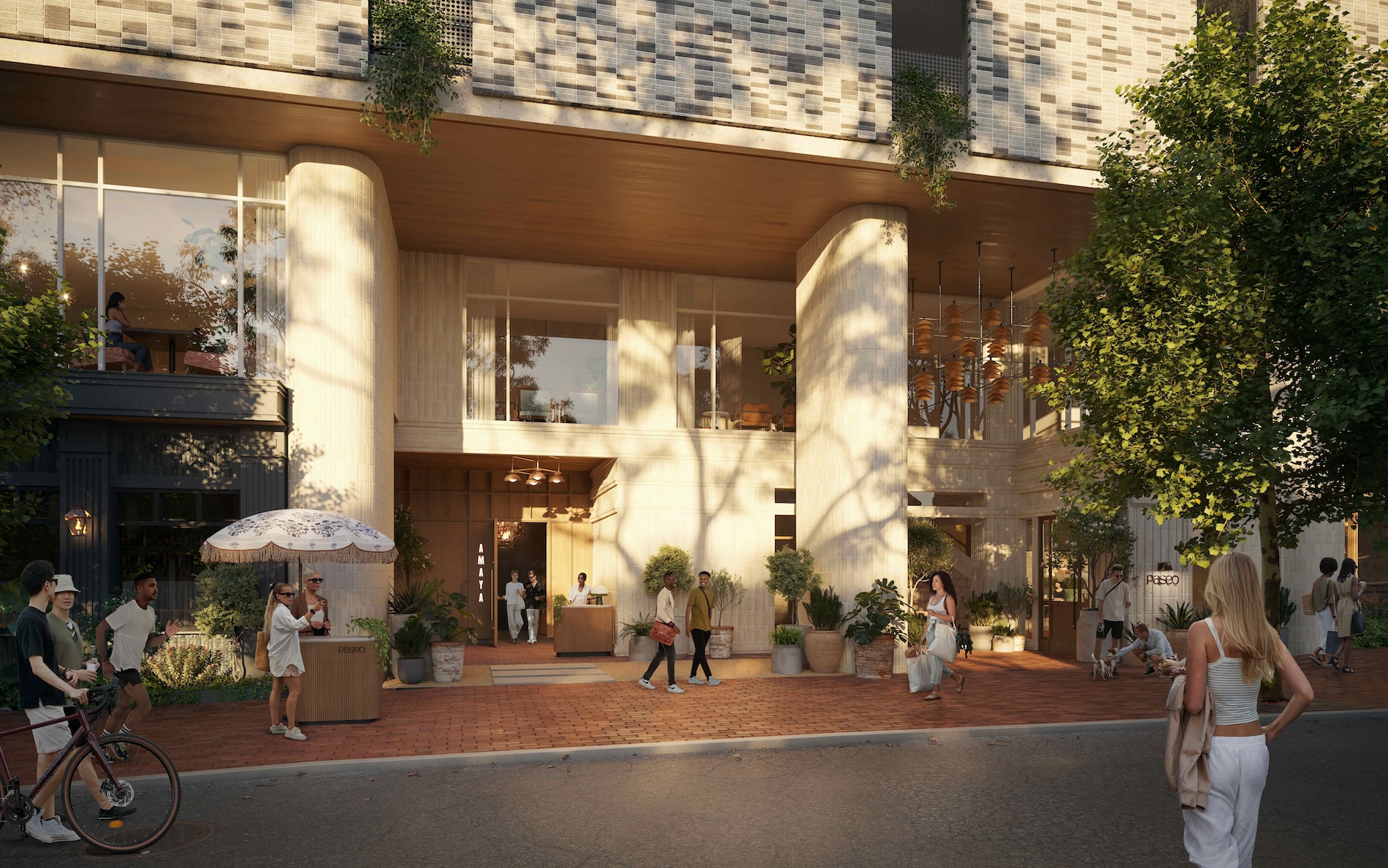 Front view of Paseo's exterior on Rainey St
