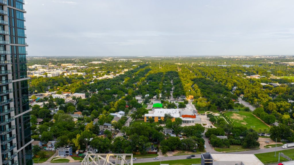 East-facing view from 30th floor.