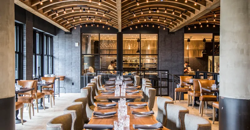 Interior of Geraldine’s at Hotel Van Zandt, named one of the best brunch spots in downtown Austin.
