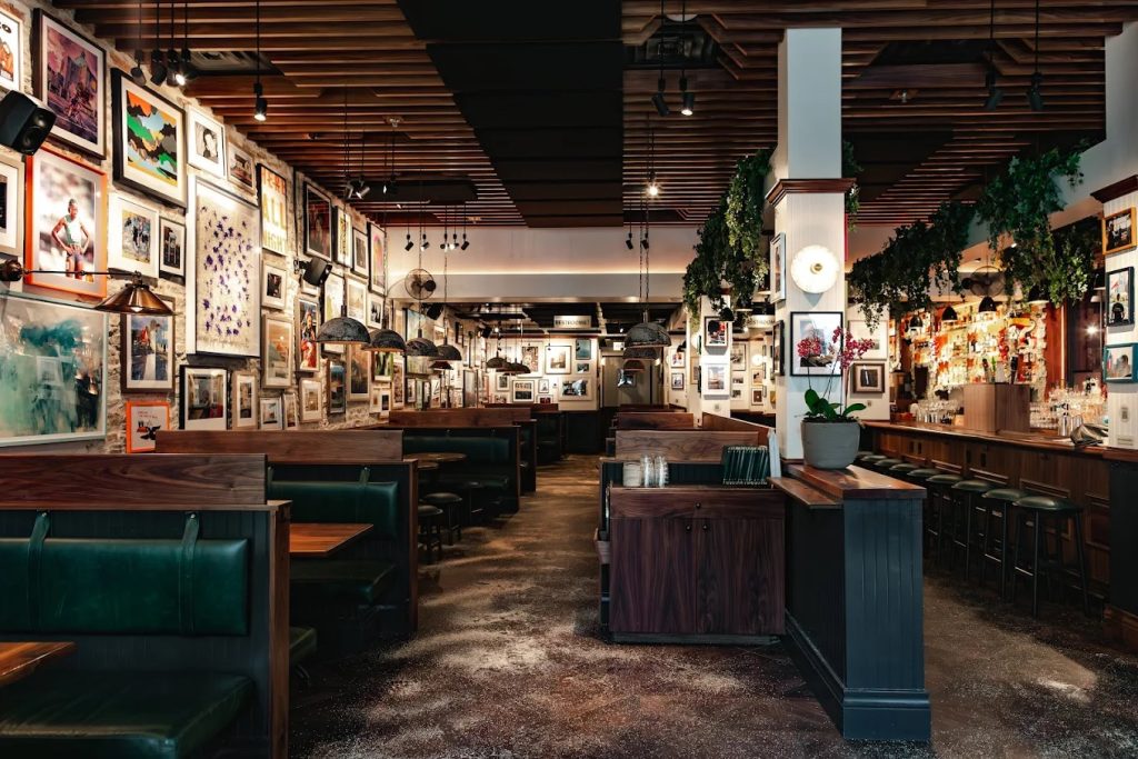 Eclectic interior at The Dead Rabbit Austin, a downtown Austin cocktail bar with Irish roots and cozy booths.