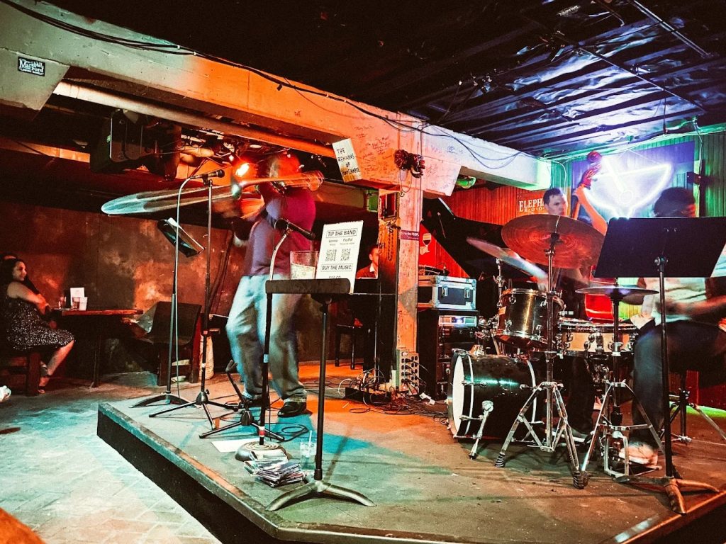 Interior of the Elephant Room basement, a jazz club known as one of the best live music venues downtown Austin, Texas. 