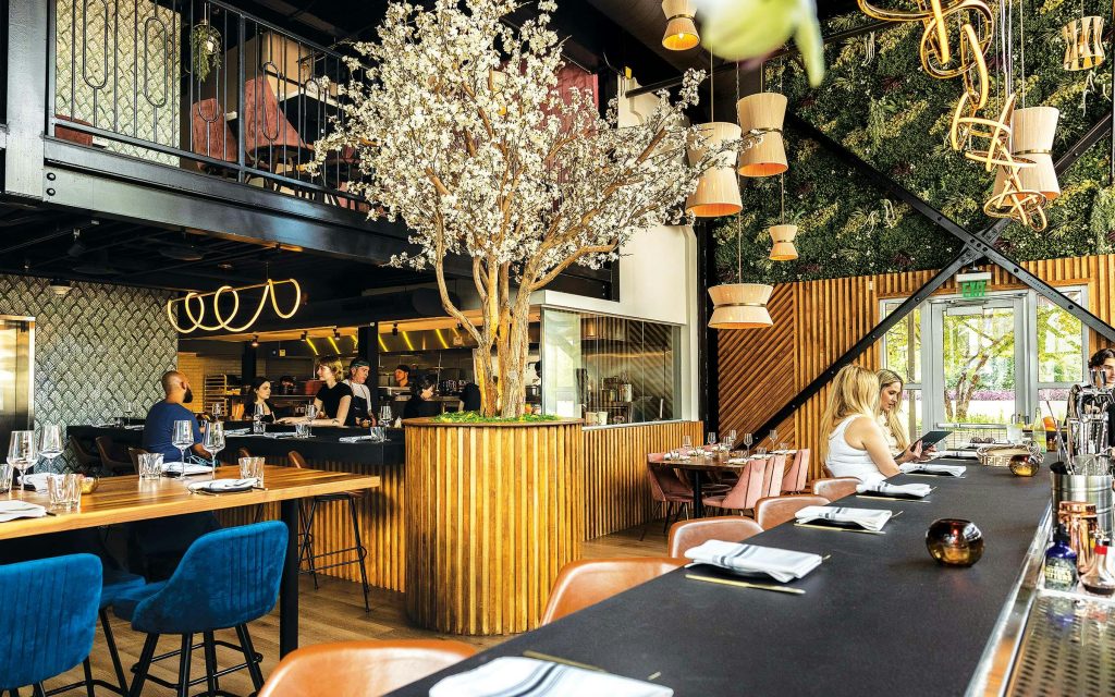 Interior image of Ember Kitchen, a restaurant commonly known as one of the best brunch spots in Downtown Austin, Texas.
