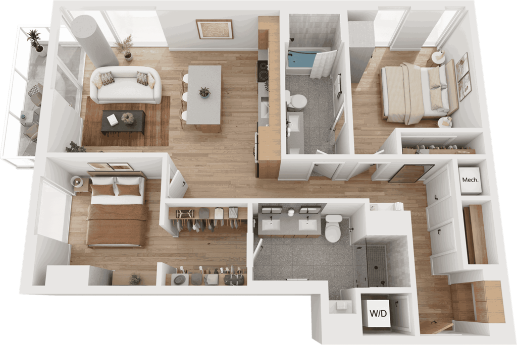 3D Rendering of The Firefly floorplan