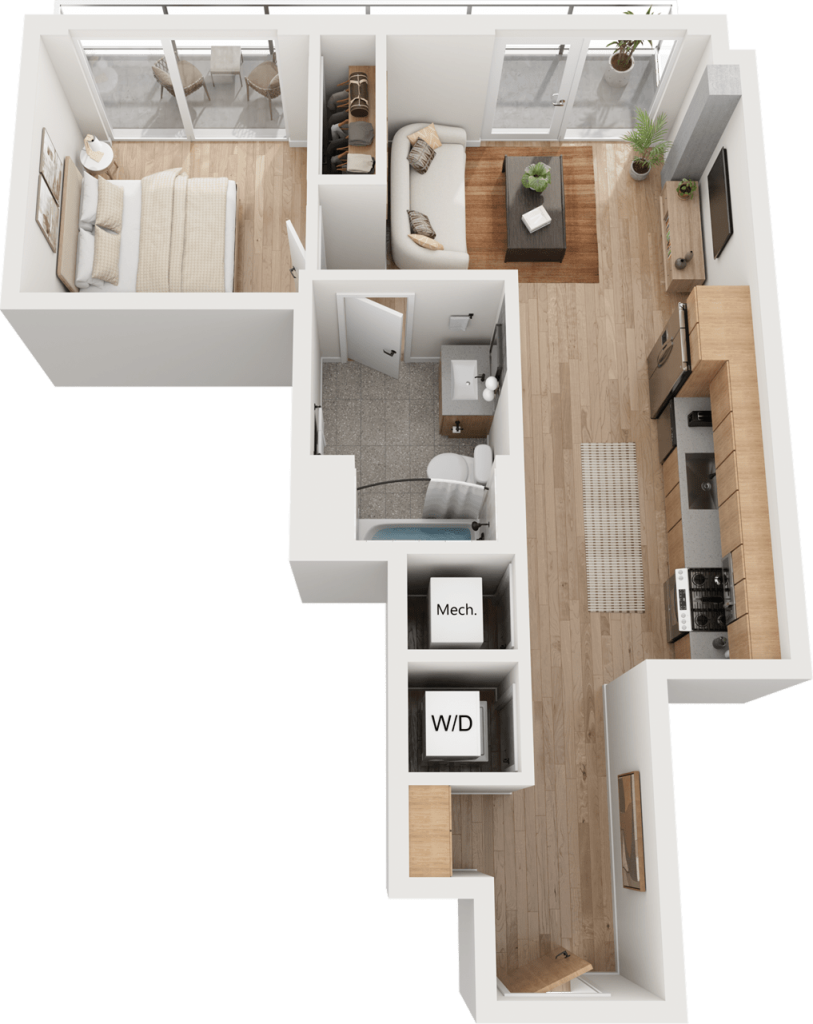3D Floorplan Rendering of The Littlefield