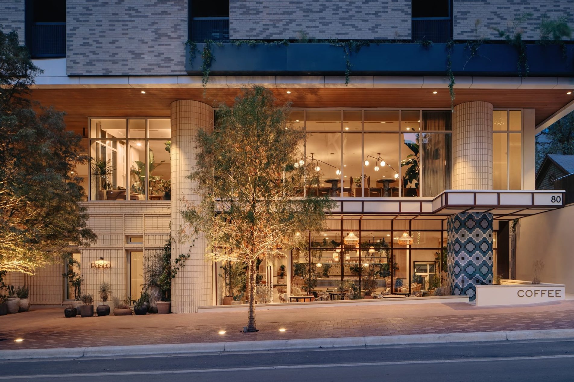 Exterior rendering of Paseo’s entry on Rainey Street.