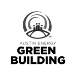 Austin Energy Green Building logo with a stylized cityscape and arch above the words “Austin Energy Green Building” in bold black text on a light background.
