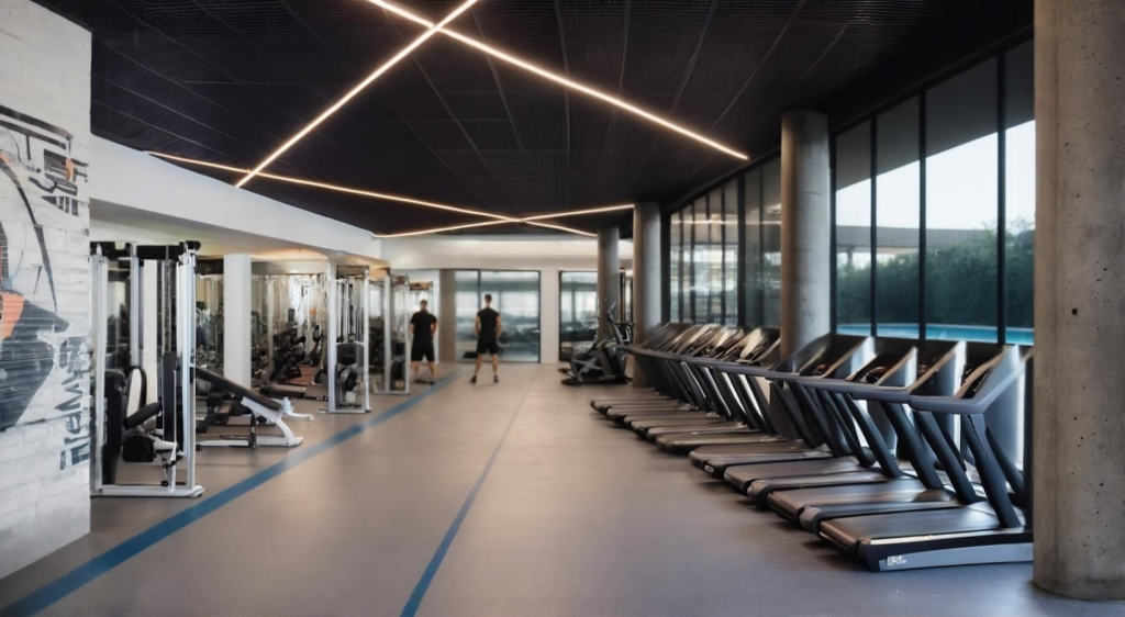 The Travis amenities include an on-site fitness center.